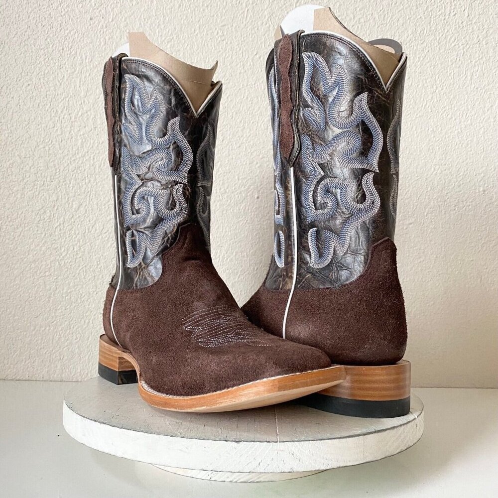 NEW Capitan Mens Cowboy Boots CISCO Size 11D Brown Rough Out Western Square Toe